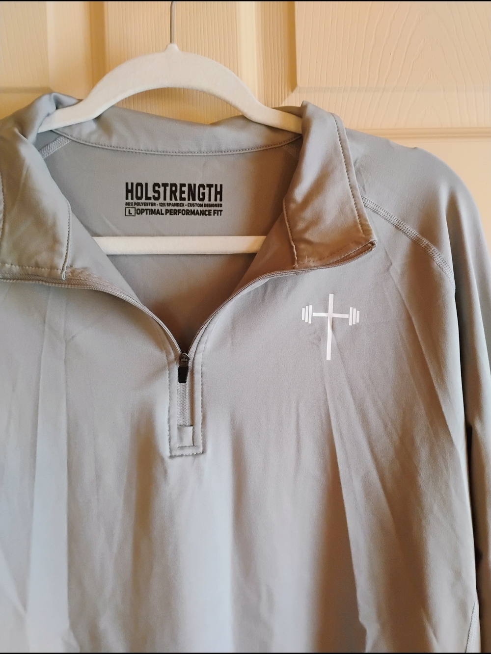 Holstrength Light Gray Performance Quarter-Zip Pullover